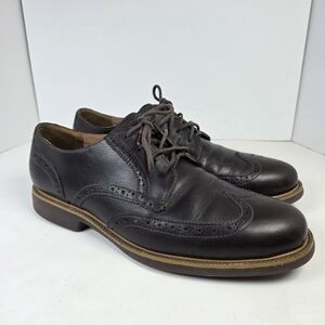 Cole Haan Grand OS Wingtip Brown Leather Dress Oxfords Shoes